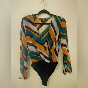 Multiple colorful stripe bodysuit
